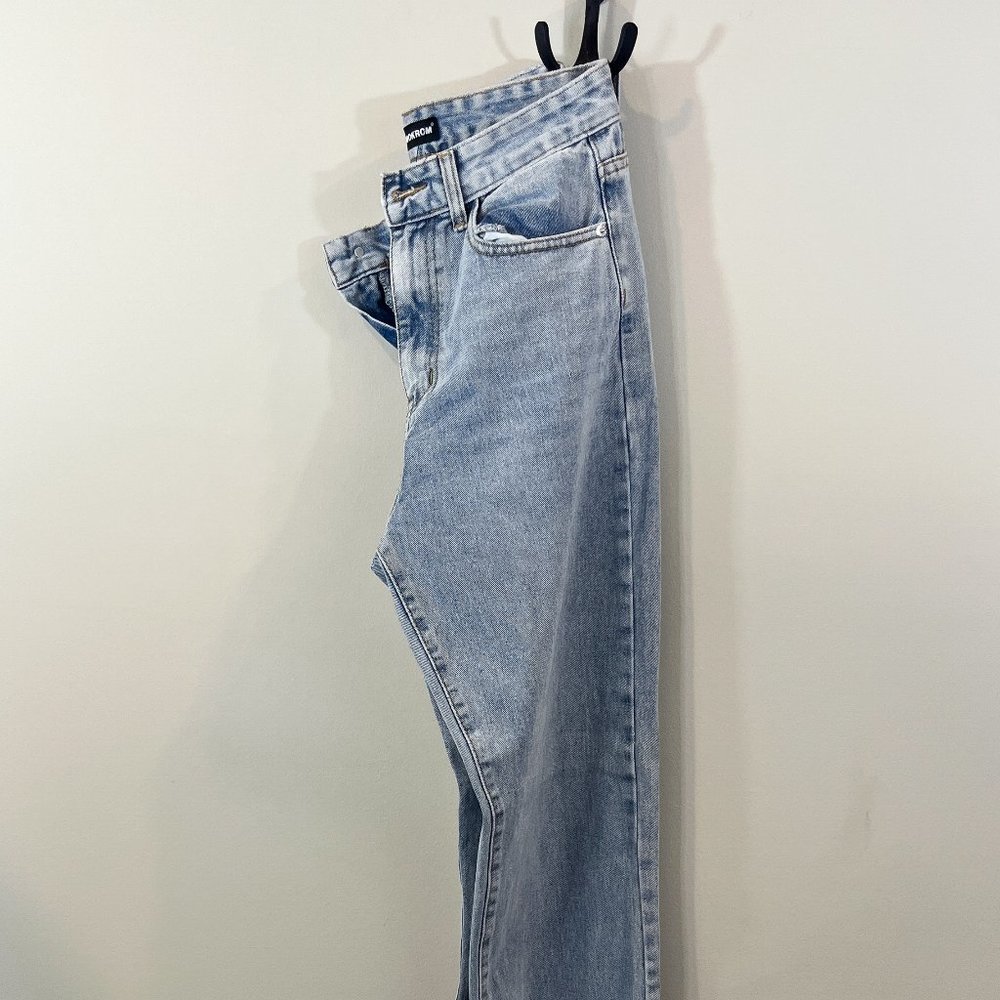 Light Boyfriend Jeans with Ankle Tie Detail, UK Size 10, US Size 4/6